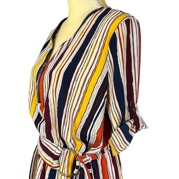 J for Justify Women's Dress Multicolor Size XLarge 3/4 Roll Tab Sleeve‎ Striped - Picture 14 of 15